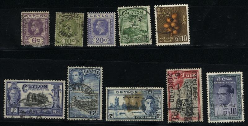 Ceylon 10 different Mint & used PD