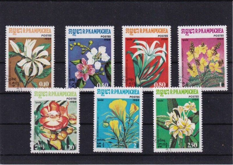 ER02 Kampuchea 1984 Flowers - Used stamp selection