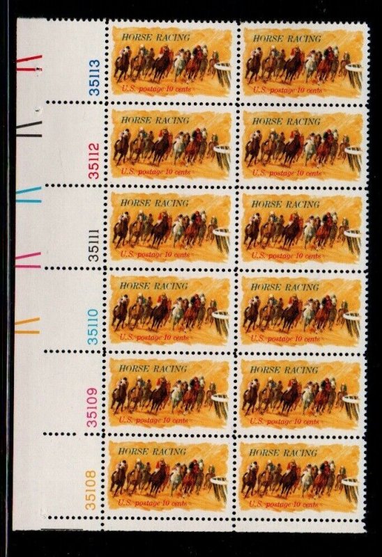 ALLY'S STAMPS US Plate Blocks Scott #1528 10c Horse Racing [12] MNH F/VF [A-LL]
