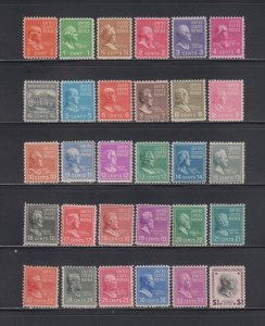 US, 803-831, 832, MNH, F-VF, PREXIE, 1938 PRESIDENTIAL SERIES MINT NH, OG