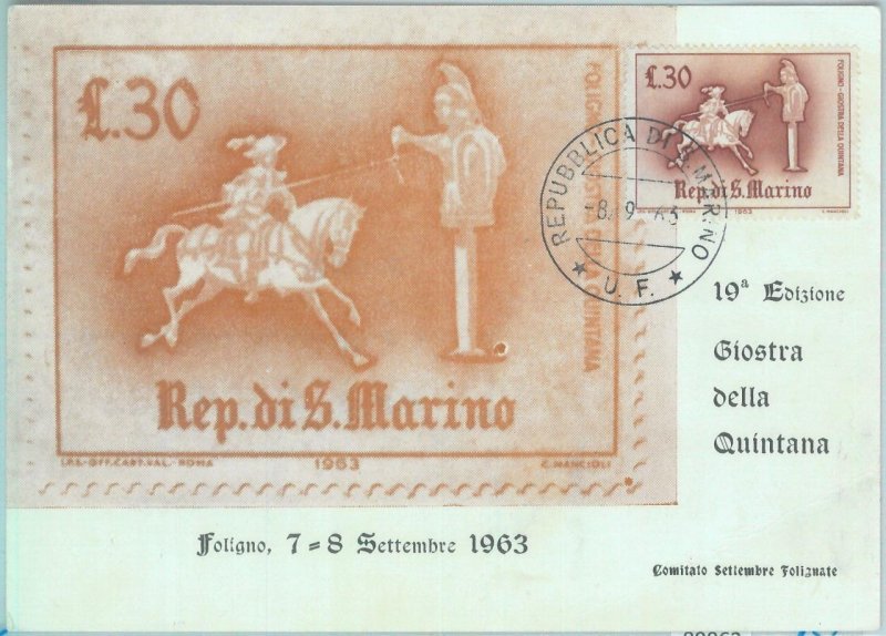 89861 - SAN MARINO - Postal History - MAXIMUM CARD - 1962 Jousting TOURNAMENT-