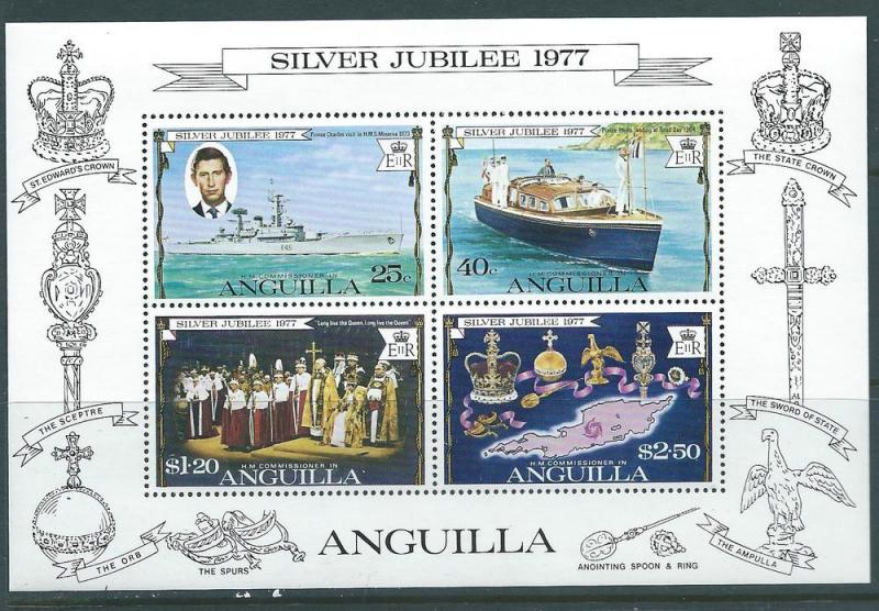 Anguilla #274a 25th anniv. Souvenir Sheet of 4 (MNH) CV$1.00