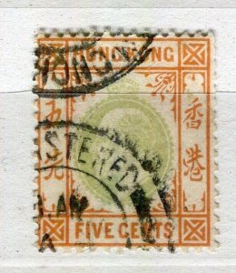 HONG KONG; 1903 early Ed VII issue fine used 5c. value