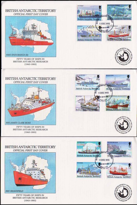 British Antarctic Territory Scott 202-213 Unaddressed.