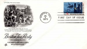 USA 1973 FDC Sc 1483 Artcraft Cachet Boston Tea Party First Day Cover