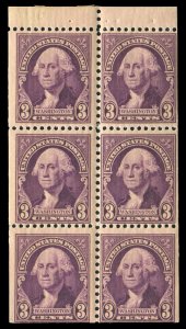 United States, 1930-Present #720b Cat$60, 1932 Washington, 3c deep violet, bo...