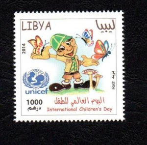 2014 – Libya- Children day- Butterflies- Mushrooms- Scout- UNICEF- MNH** 