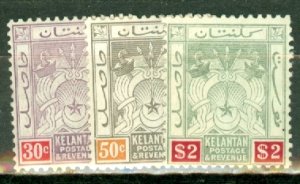 JE: Malaya Kelantan 1,1a,2-3,5,7-8,11 mint; 4,6 used CV $55.15; scan shows on...