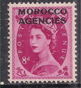 Morocco Agencies 1952 - 55 QE2 8d Ovpt on GB Wilding MM SG 109 ( K879 )