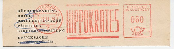 Meter cut Germany 1969 Hippocrates - Physician