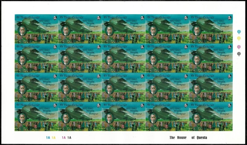 Gambia 1993 - Aviation - 7 Sheets of 20 IMPERF Stamps - Scott #1379-85 - MNH