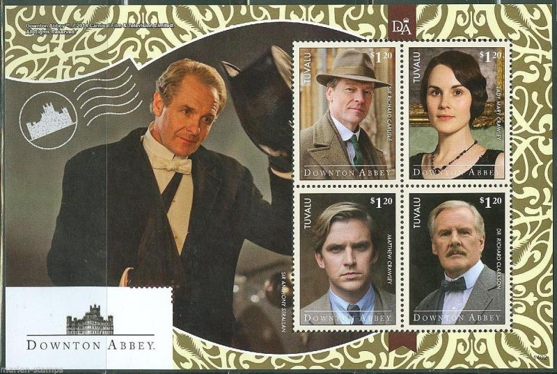 TUVALU 2014 DOWNTOWN ABBEY  SHEET  MINT NH