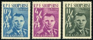 Albania #604-606 Yuri Gagarin Vostok 1 Postage Stamp Collection 1962 Mint NH OG