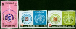 Iraq 1971 WHO Official Set of 3 SG0973-0975 V.F MNH