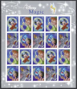 United States #4192-4195 41¢ The Art of Disney - Magic (2007).  Mini-sheet. MNH