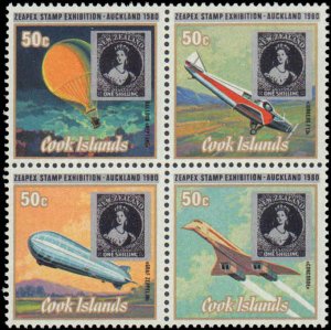 Cook Islands #550-552, Complete Set(3), 1980, Never Hinged