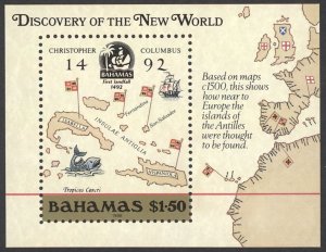 Bahamas Sc# 644 MNH Souvenir Sheet 1988 Discovery of America 500th