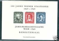 AUSTRIA Opera Centennial 1969 commemorateive sheet