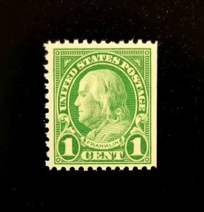 1927 1c Benjamin Franklin, Green, Booklet Single Scott 632a Mint F/VF NH