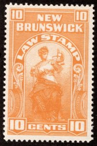 NBL13, 10c, MNHOG, DEX, New Brunswick Law, 1940, Canada, Revenue  Stamp