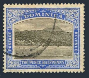 Dominica 38 wmk 3, used. Michel 34. Roseau, Capital of Dominica, 1908.