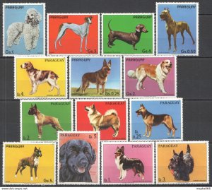 Pec146-9 1983 Paraguay Fauna Pets Dogs Domestic Animals Mnh