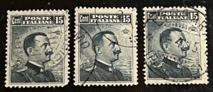 Italy Scott# 123 Used F/VF Lot of 3 Cat $3.75