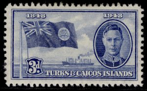 TURKS & CAICOS ISLANDS GVI SG212, 3d blue, M MINT.