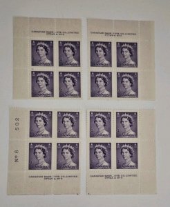 Canada 1953 Queen Elizabeth II Karsh Portrait # 328 MS Of Plate #6 Blocks MNH