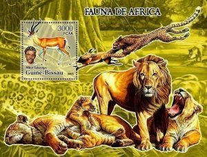 Wild Animal Stamp Albert Schweitzer Elephant Lion Zebra Africa S/S MNH #3222