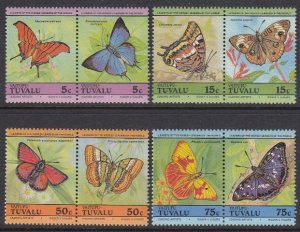 Tuvalu - Vaitupu 39-42 Butterflies mnh