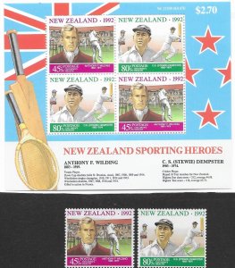 New Zealand B-141-42a  1992  set  2 W/ S/S   VF NH