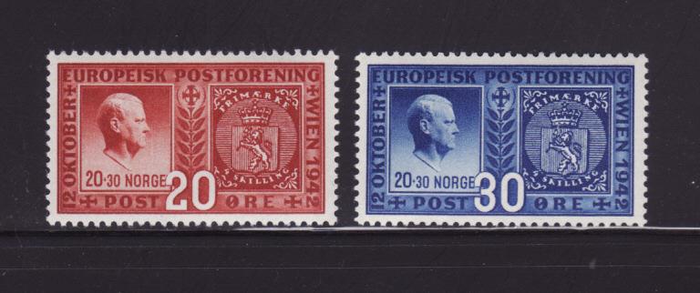 Norway 253-254 Set MHR Stamps on Stamps (A)