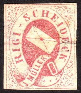 1870, Switzerland, Hotel Post Stamp, Rigi Scheideck, MNG