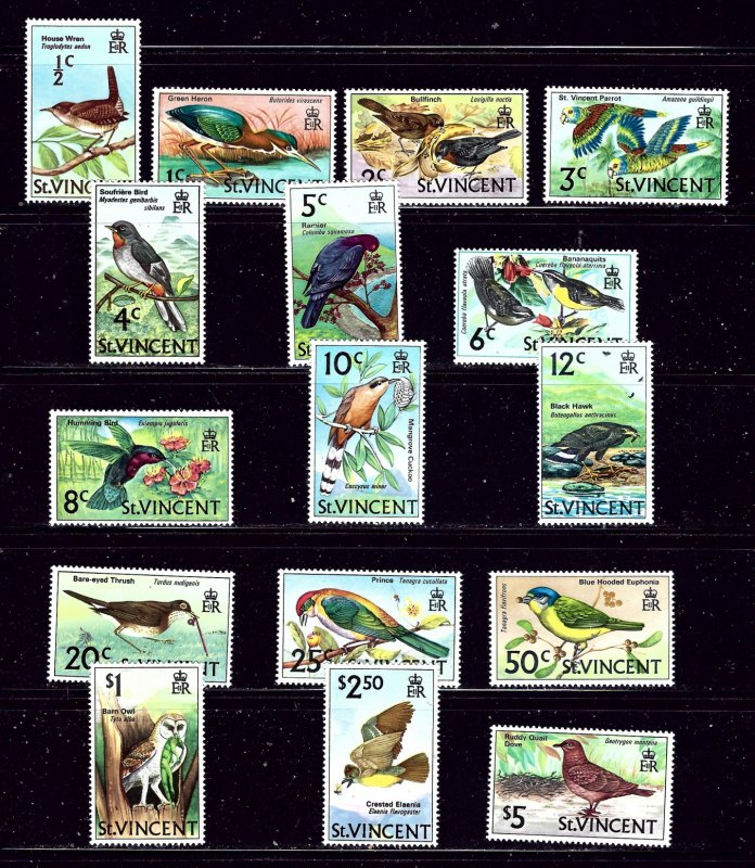 St Vincent 279-94 MNH 1970 Birds Definitive Set