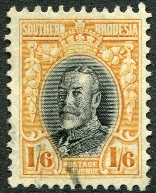 SOUTHERN RHODESIA-1931-37 1/6 Black & Orange-Yellow Line Perf 12 Sg 24 FU V48914