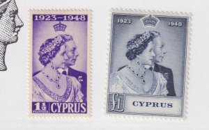 CYPRUS # 158-159 Silver Wedding  mint lightly hinged