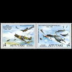 AITUTAKI 1995 - Scott# 510 WWII End Set of 2 NH