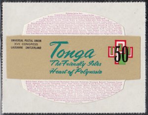 Tonga 1974 MH Sc #341 50s Letter to Tonga, UPU members UPU Centenary