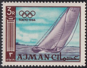Ajman 1965 MNH Sc #35 3r Sailing yacht 1964 Tokyo Olympics