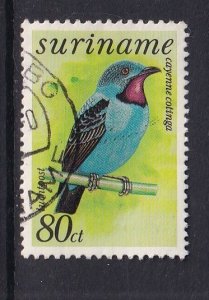 Surinam   #C69   used  1977  birds  80c