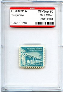 US SCOTT #1031A MINT-XF-SUP-OG-NH GRADED 95 PSE ENCAPSULATED SMQ $50 (8/14/24 GP