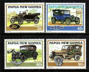 Papua New Guinea-Sc#841-4- id6-unused NH set-Classic Cars-1994-