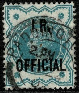 QV I.R. Official 1887-1900 1/2d Blue-Green Wmk. 49 (Imp. Crown) used S.G. O17