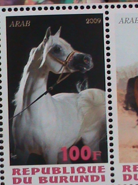 BURUNDI-2009 WORLD FAMOUS COLORFUL BEAUTIFUL LOVELY HORSES MNH SHEET -VF