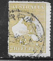 Australia #47 3p olive bister Kangroo (U) CV$9.50