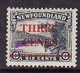 Newfoundland-Sc#160- id8-unused hinged 3c on 6c Humber River -1929-