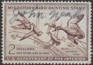 US  RW 20  2953  $2  federal duck stamp  FVF Used