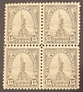 US Stamps-SC# 566 -  Perf 11 - 15 Cent - Block Of 4 MNH - CV $140.00