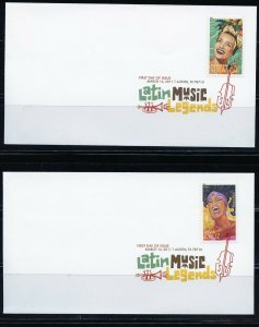 UNITED STATES 2011  LATIN  MUSIC SET OF FIVE   FIRST DAY COVERS 